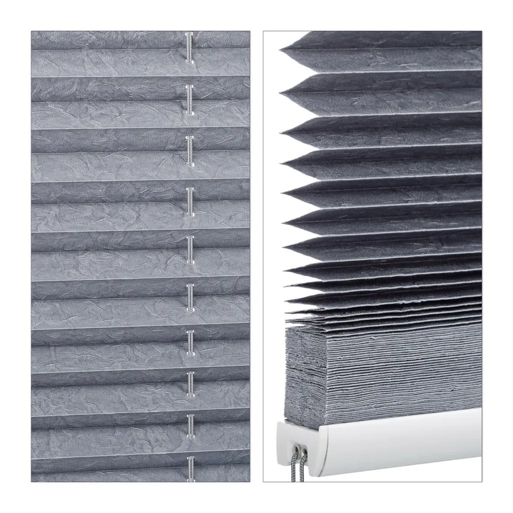 Relaxdays lot de 2 stores plissés gris 60x130 cm montage sans perçage - 7