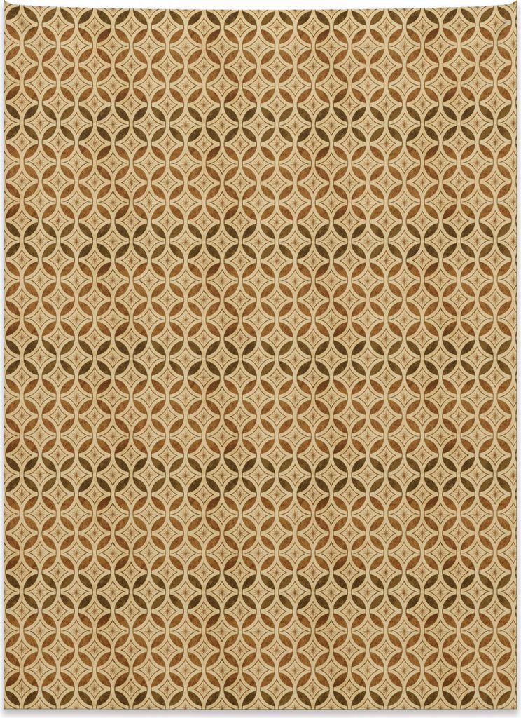 Abakuhaus Jahrgang Wandteppich, Celtic-Art-Kreise aus Weiches Mikrofaser Stoff Kein Verblassen Klare Farben Waschbar, 110 x 150 cm, Karamell und Beige