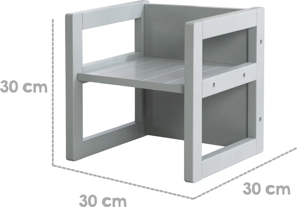 Optimisez l'espace enfant avec ce banc transformable et ses tabourets
