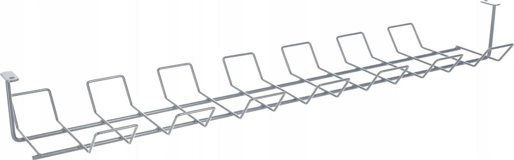 Kabelkanal für Schreibtisch - Untertisch Kabelwanne - 72 cm - Montage unter Tischplatte - Silber