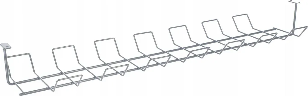 Organisateur de câbles sous bureau argent 72cm pour gestion fils table