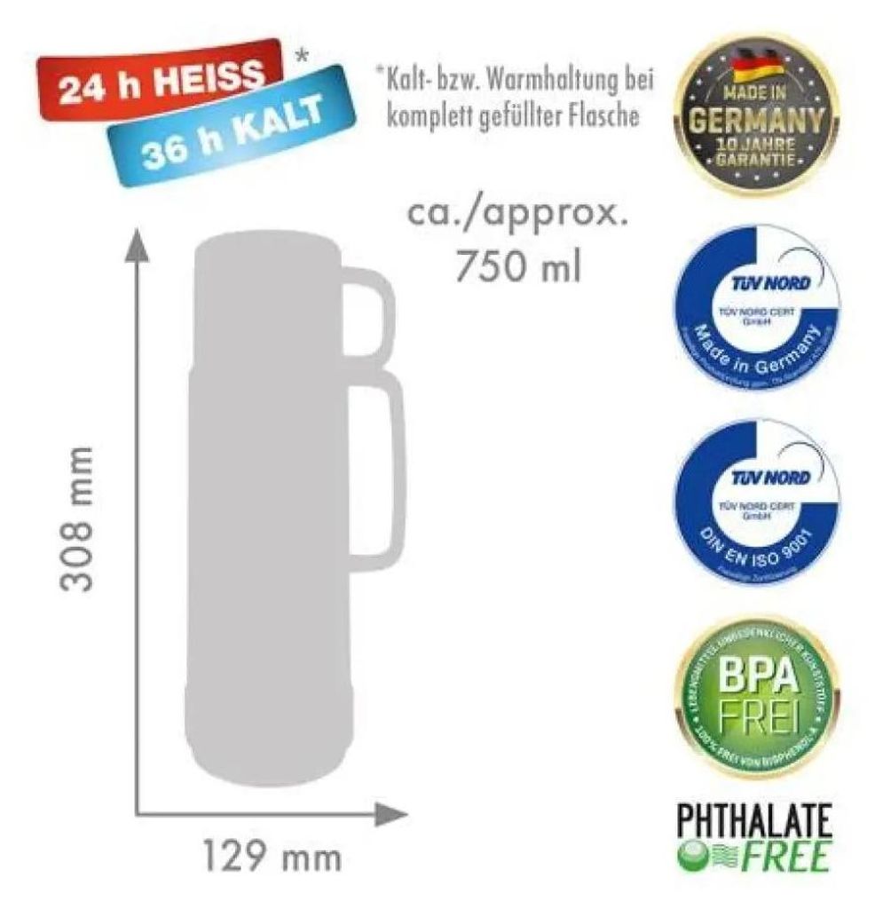 Termoska Rotpunkt Glass, objem 0,750 l, motiv polární Obrázek produktu 