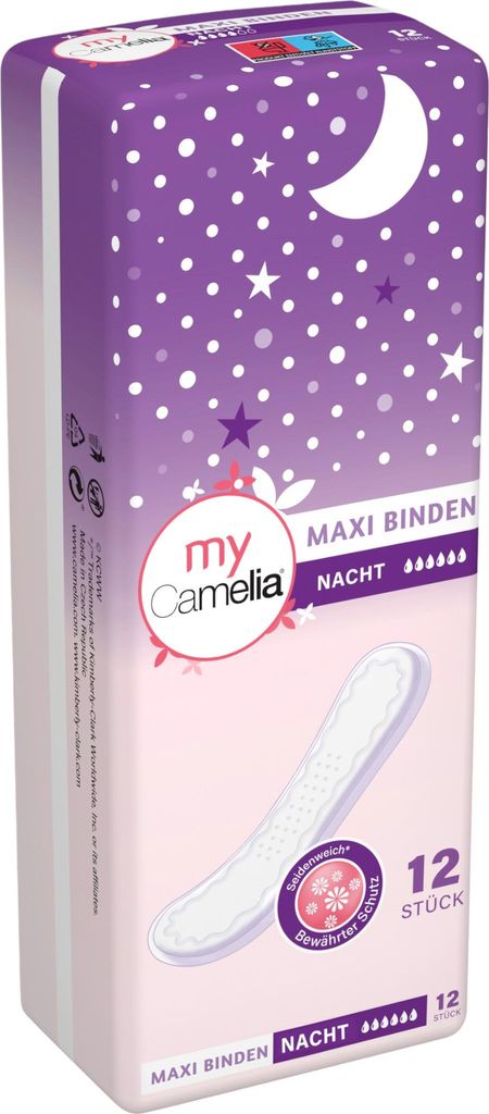 Camelia Maxi Binden Nacht 12 Stück Produktbild 