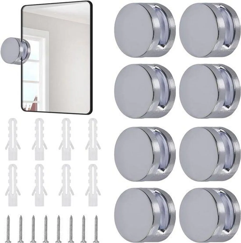 Support mural pour miroir salle de bain lot de 8 pinces verre acrylique