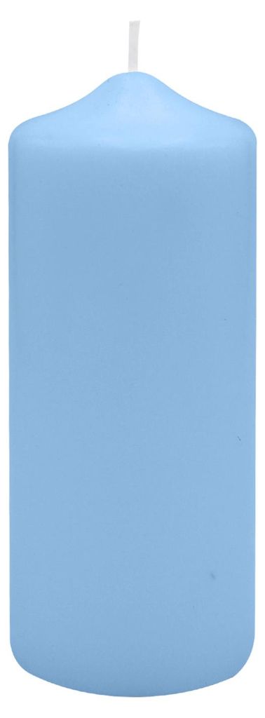 Spitzkopf Stumpen Kerzen Blue Bell Hellblau 15 x Ø 6 cm, 12 Stück