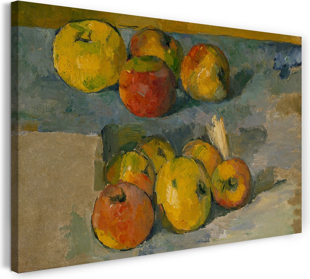 Leinwandbild (80x60cm): Paul Cézanne - Äpfel (1878-1879), echter Holz-Keilrahmen inkl. Aufhänger, handgefertigt in Deutschland