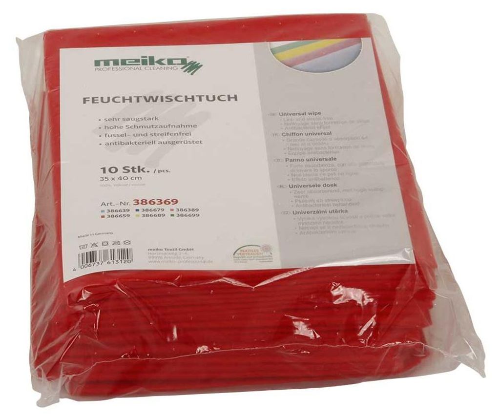10er Pack beschichtetes Meiko Feuchtwischtuch 35 x 40 rot Produktbild 