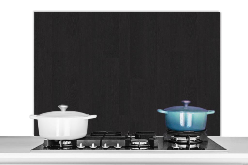 KitchenYeah Spritzschutz Küche - Küchenrückwand - Wandschutz für Herd und Spüle - Regal - Schwarz - Muster 100x65 - Alu-Dibond (Alternative ...