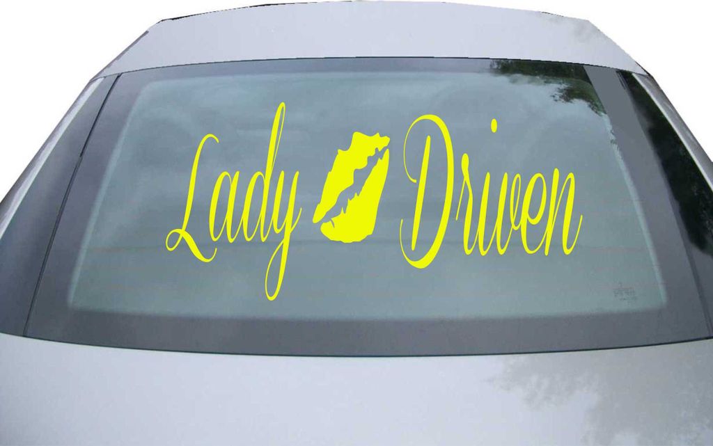 Indigos UG - Aufkleber Heckscheibe & Motorklappe DE6263 - neongelb - 600x285 mm - lady driven - Auto Scheiben Fenster Heckklappe Tuning Racing JDM ...