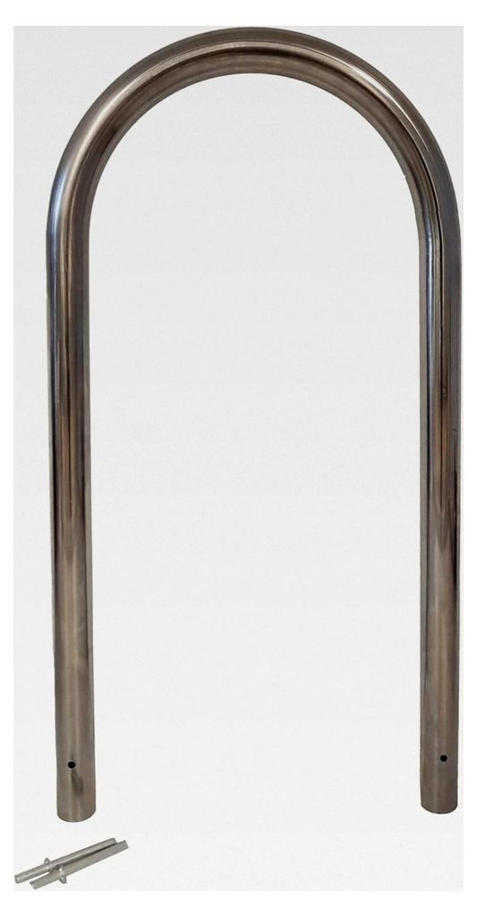 Fahrradanlehnbügel aus Edelstahl 115x58 cm HxB Ø 60mm Fahrradständer Anlehnbügel Anlehnständer Poller Baumschutzbügel