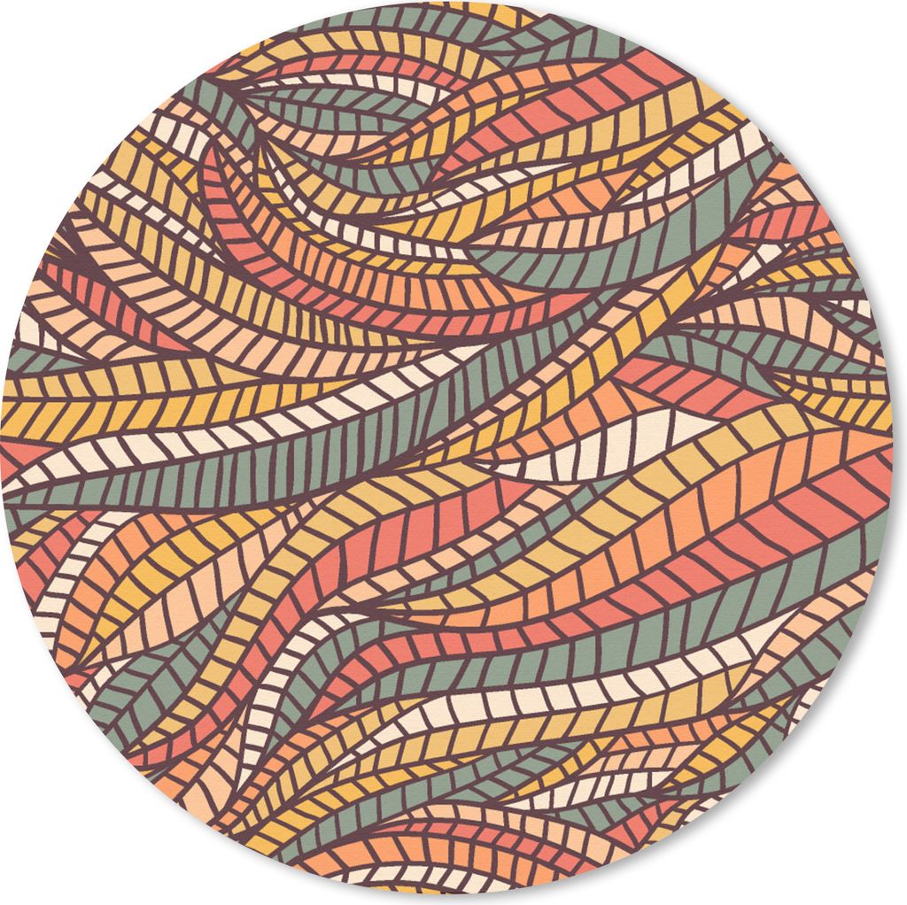 MuchoWow Mauspad Mousepad Blätter - Muster - Mosaik 30x30 cm - Mousepads - Maus Mat - Pad - Mausunterlage - Tischunterlage - Schreibtischmatten