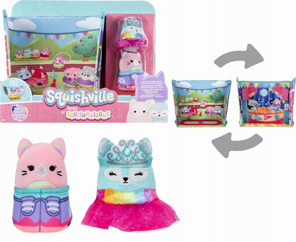 Squishville ORIGINAL Deluxe Schulspielset Serie 6 2in1+ZWEI KUSCHELTIERE
