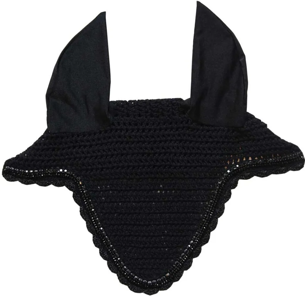 Kentucky Horsewear Fly Cap lungo Stone & Pearl Fly Hood Nero Completo