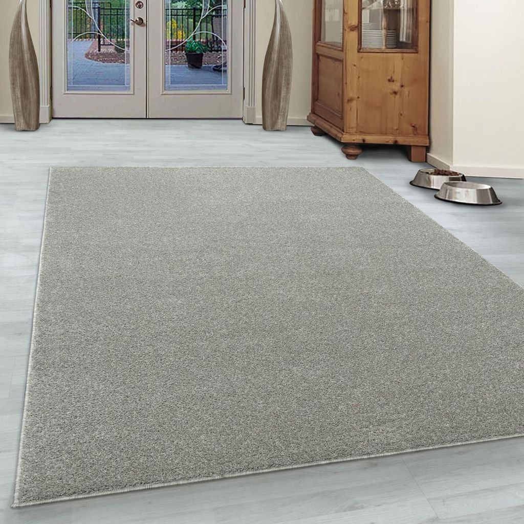 Kurzfloriger, einfarbiger Gabbeh-Teppich in Creme für Wohnzimmer, Küche, Schlafzimmer 80 x 150 cm
