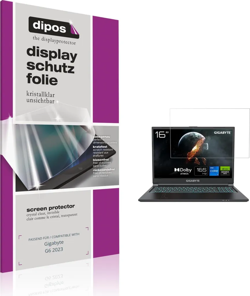 Évitez les rayures sur Gigabyte G6 2023 avec le film protecteur dipos