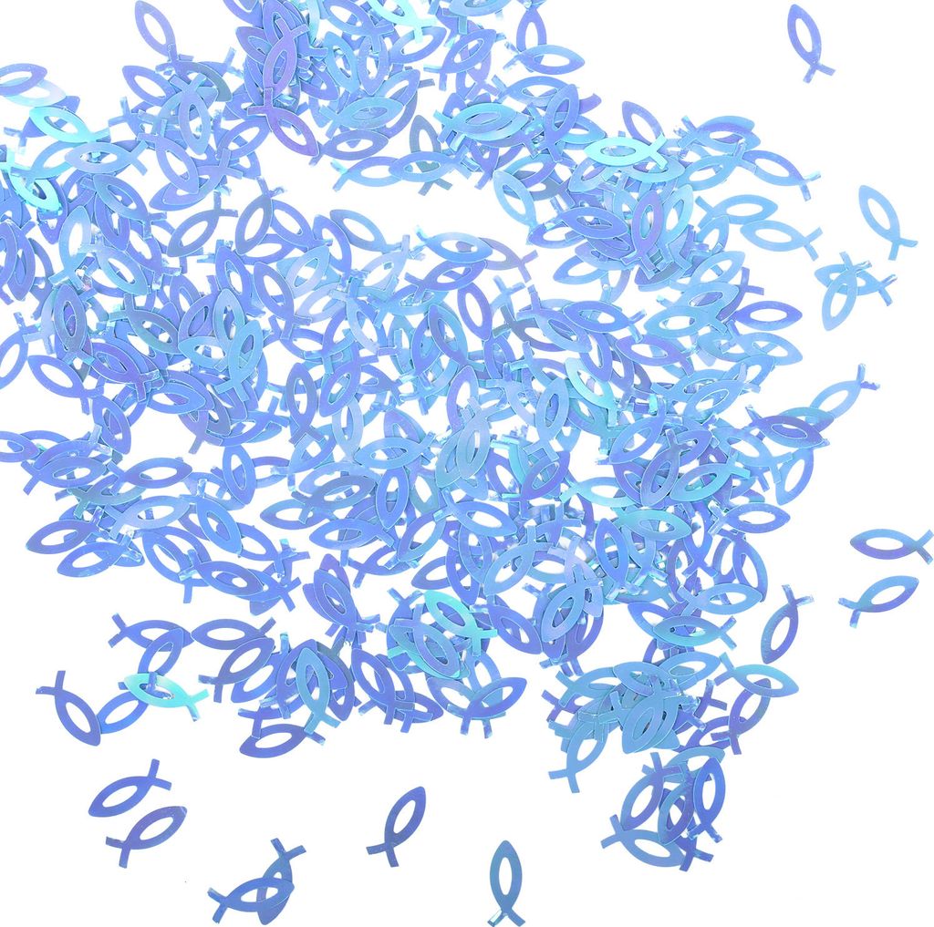 Oblique Unique Fisch Konfetti für Taufe Hochzeit Konfirmation Kommunion Geburtstag Tisch Deko Streudeko - blau
