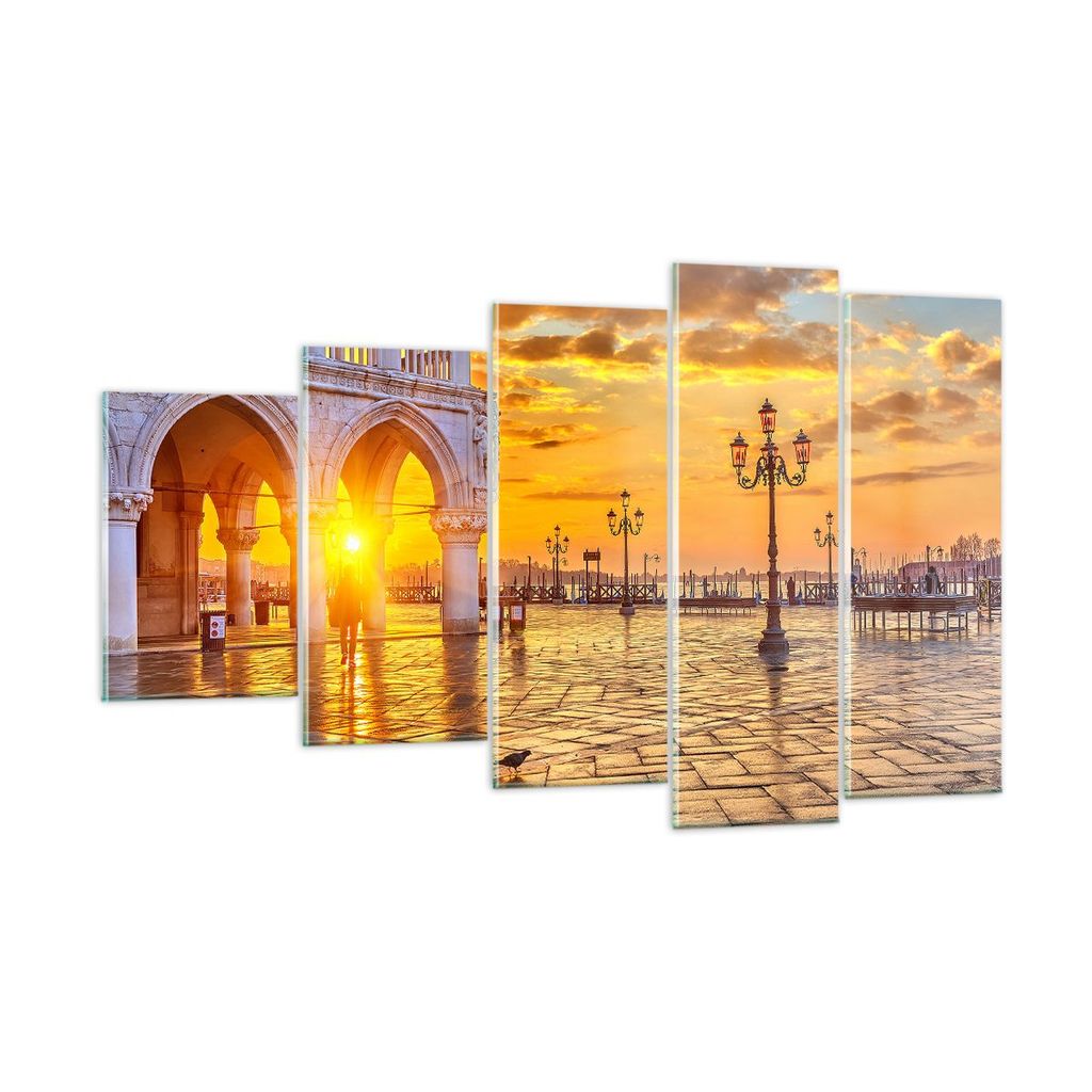 Bilder auf glas - Venedig Stadt - 100x60cm - Glasbilder - Wandbilder - Bilder - Kunstdruck - zum Aufhängen bereit - Wanddekoration aus Glas - Glas...