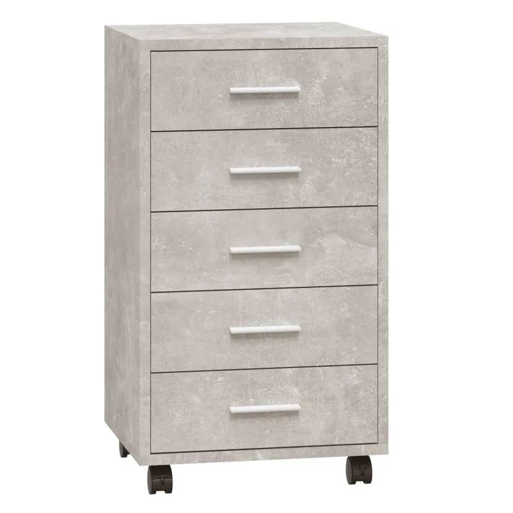 SYFAX™ Cassettiera con Ruote Grigio Cemento in Legno Multistrato | Shop Online