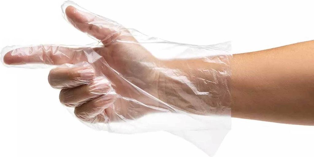 AMPri PE-handschoenen, transparant, gehamerd oppervlak, Productafbeelding 