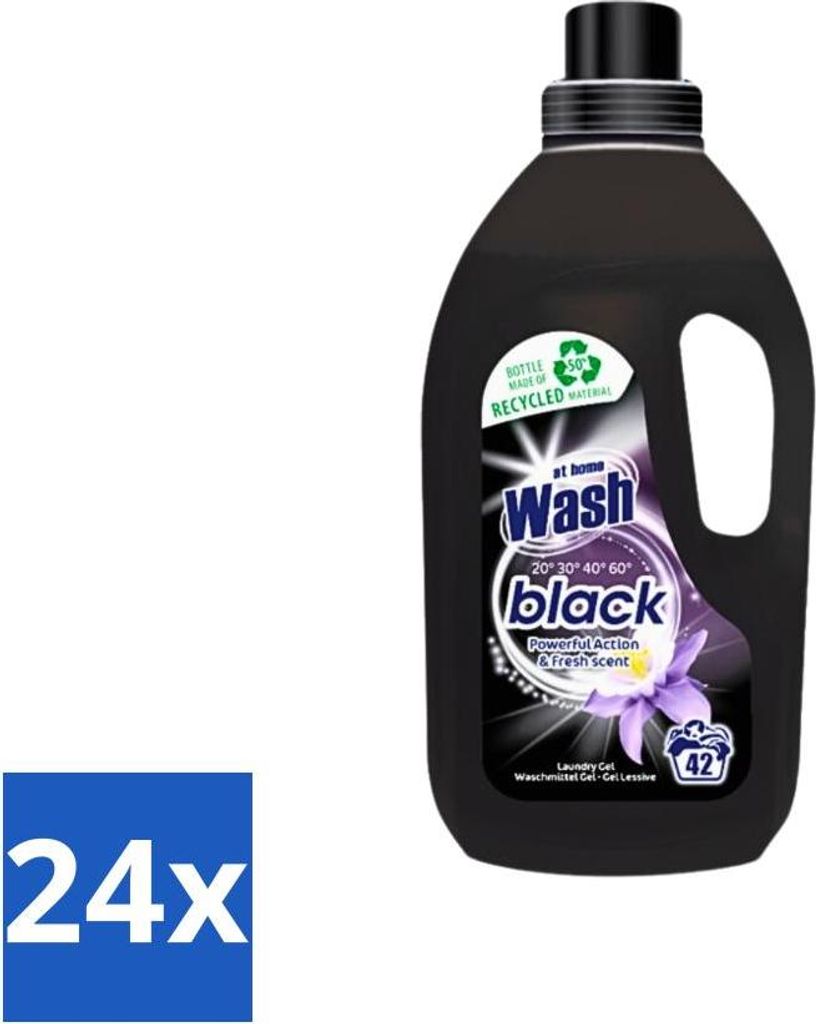 At Home - Waschen - Waschmittel - Schwarze Wäsche - Frischer Duft - 42 Wäschen - Vorteilspack - 24 Stücke