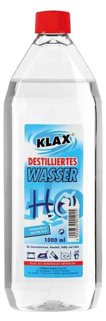 Eau Déminéralisée KLAX 1L Anti-Calcaire pour Centrale et Fer Vapeur