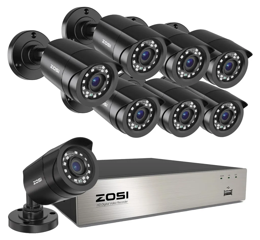 Pack surveillance maison et jardin avec 8 caméras IA haute résistance DVR