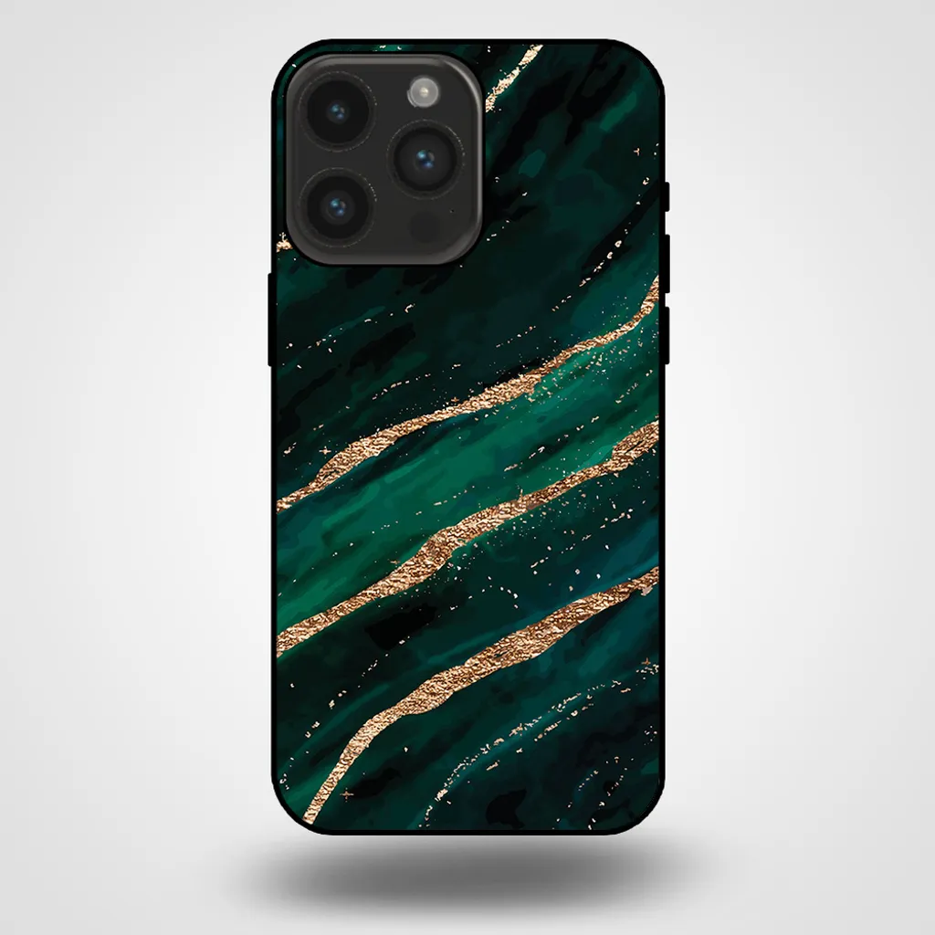 Custodia iPhone 14 Pro Max Marmo Verde Oro - Smartphonica Premium TPU