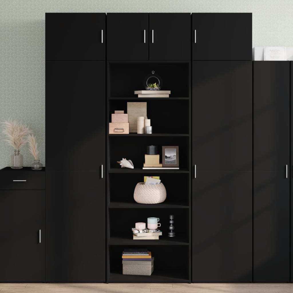 (NEU 2026) Highboard/Anrichte, Schwarz 70x41x185 cm - Holzwerkstoff - Kommoden - 52.6 kg