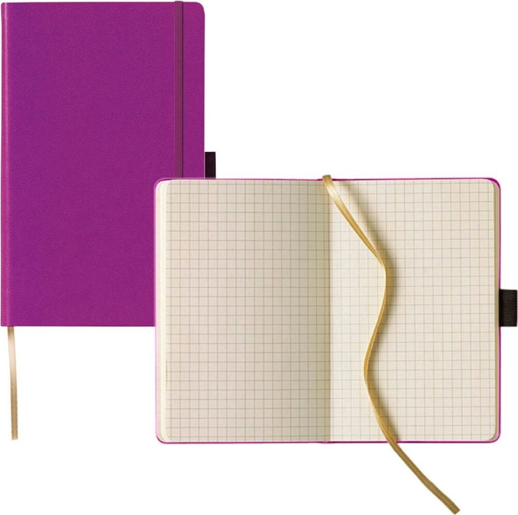 Lediberg Notizbuch ca. DIN A5 kariert, lila Hardcover 240 Seiten