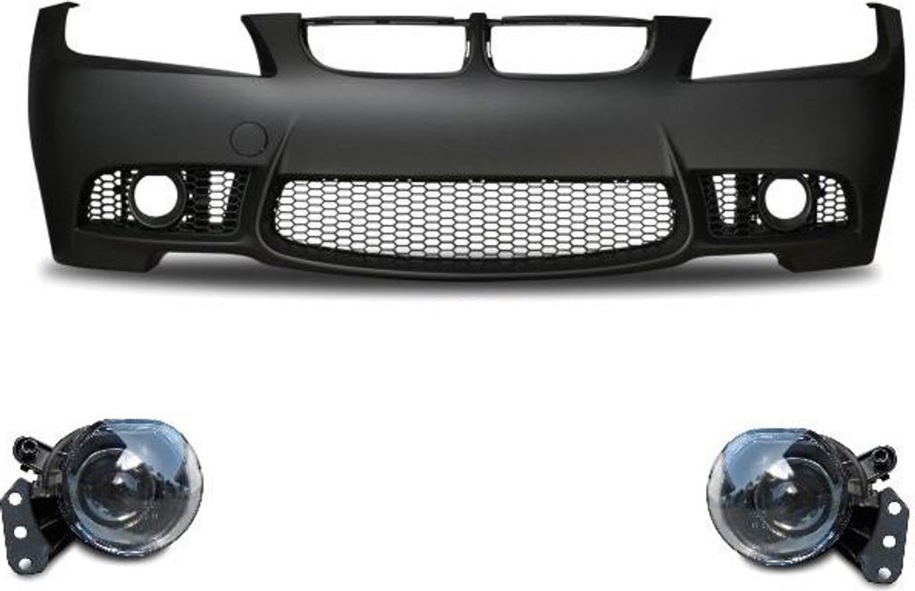 für BMW 3er E90 E91 bj 05-08 passend Stoßstange vorne Schwarz+ Nebel +ABE STVZO