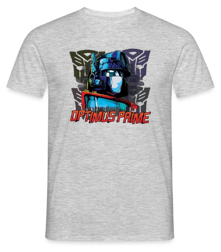 Spreadshirt Transformers G1 Optimus Autobots Portrait Männer T-Shirt, 3XL, Grau meliert