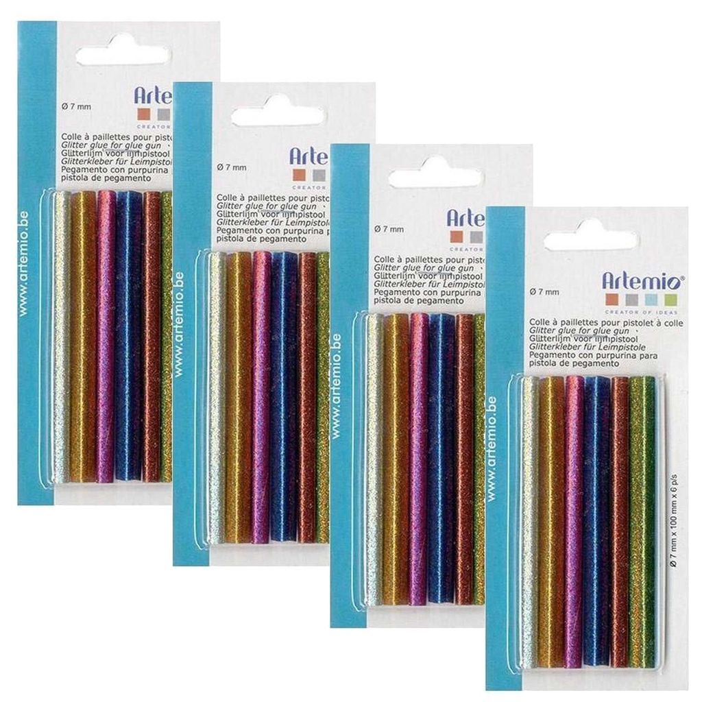 24 Klebepistolen-Nachfüllpackungen 7 mm - Glitter