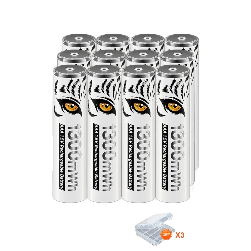 Batterie AAA Ricaricabili Litio 1.5V + Caricatore LCD 12 Slot USB