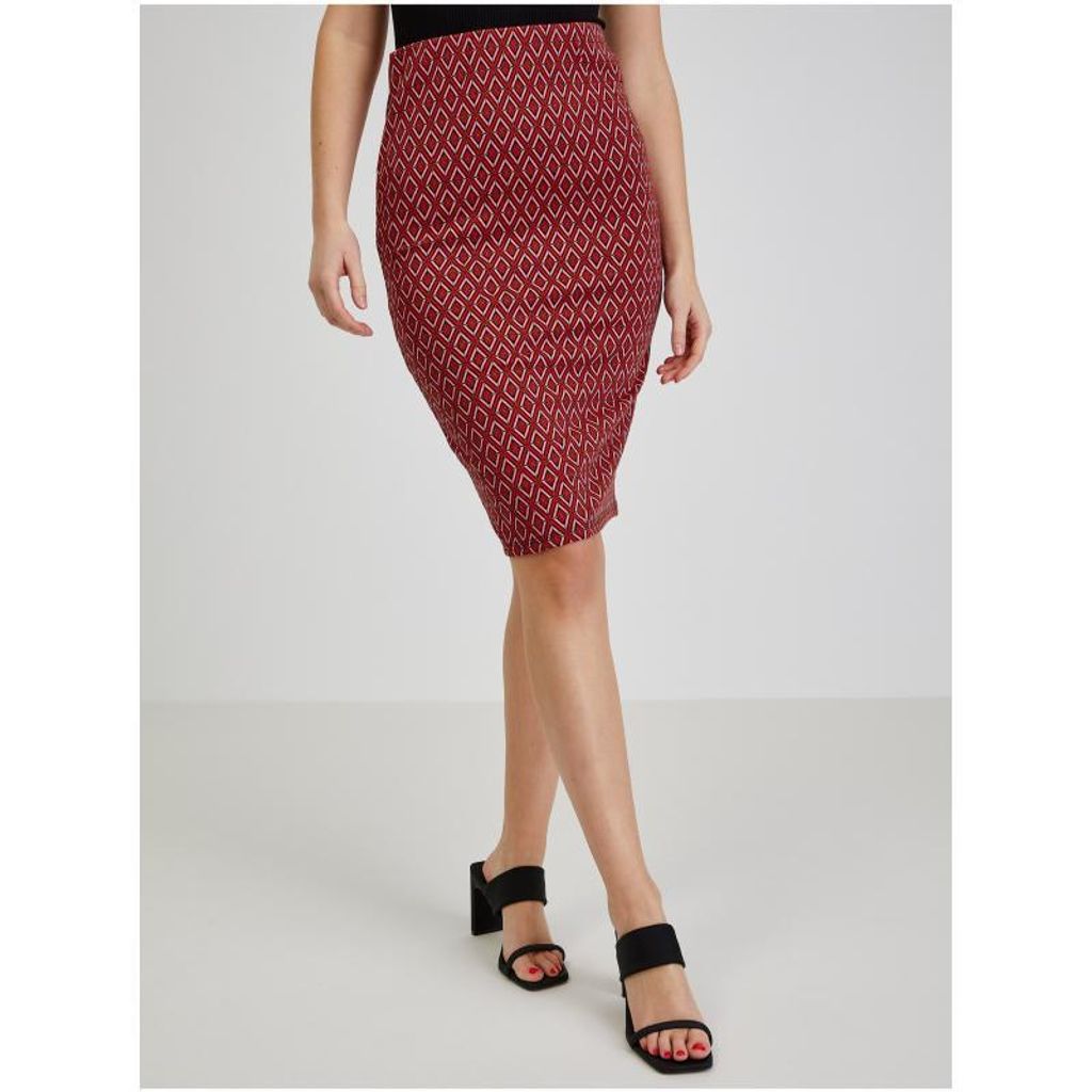 Orsay Roter gemusterter Etuirock für Damen DP-3570589__M