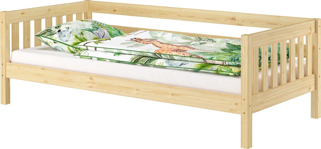 Gemütliches Kinderbett mit dreiseitiger Sicherung 90x200 cm Produktbild 