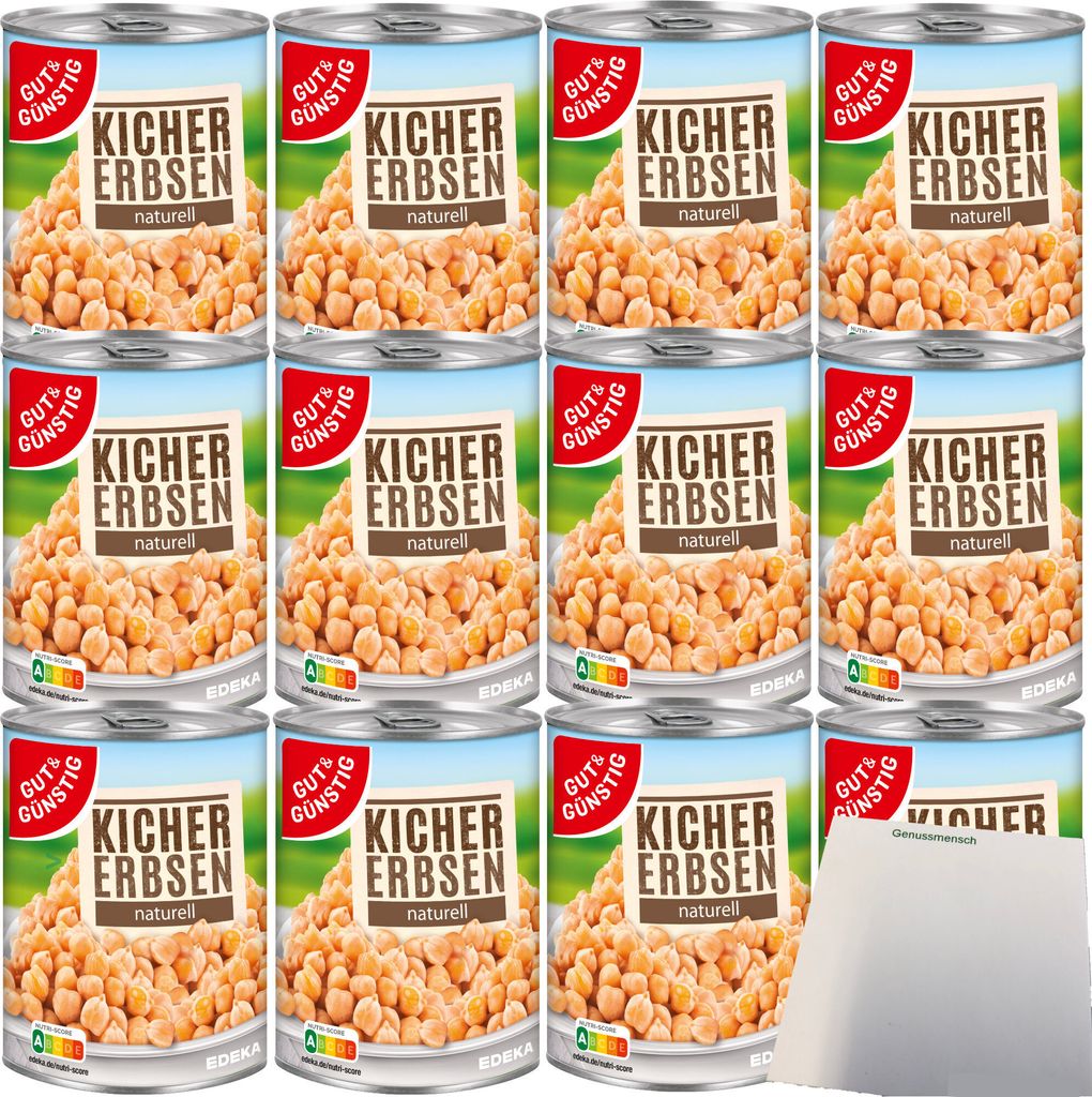 Gut & Günstig Kichererbsen naturell VPE (12x400g Dose) + Produktbild 
