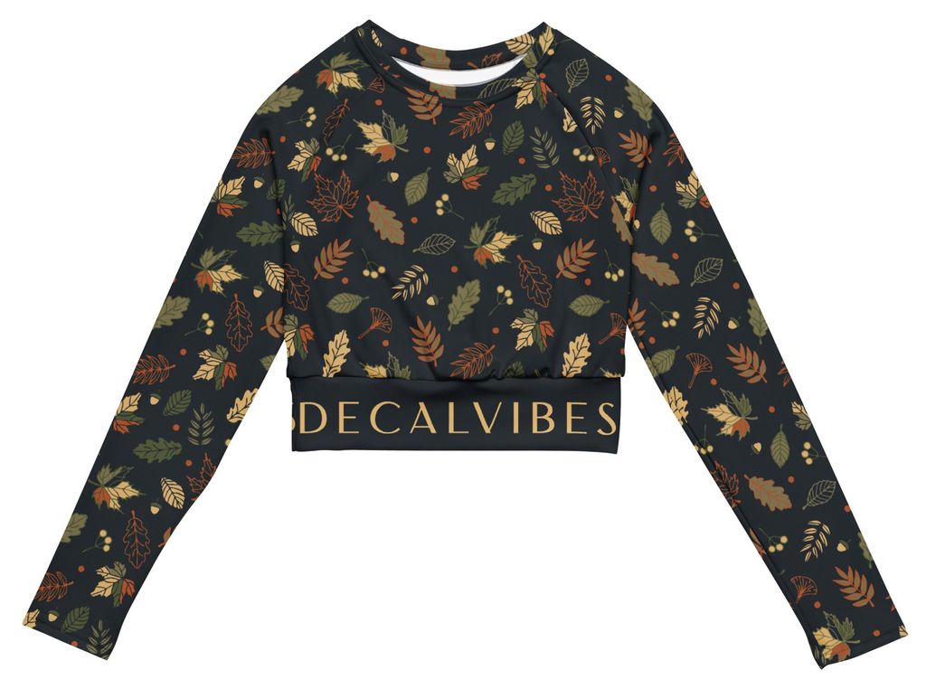DECALVIBES Crop Top mit langen Ärmeln Ultimate Autumn Leaves - 2XL