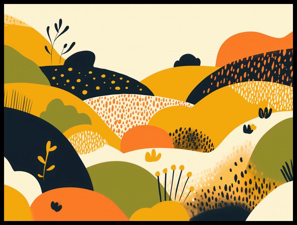 Poster 80x60cm Landschaft in Sonnenfarben
