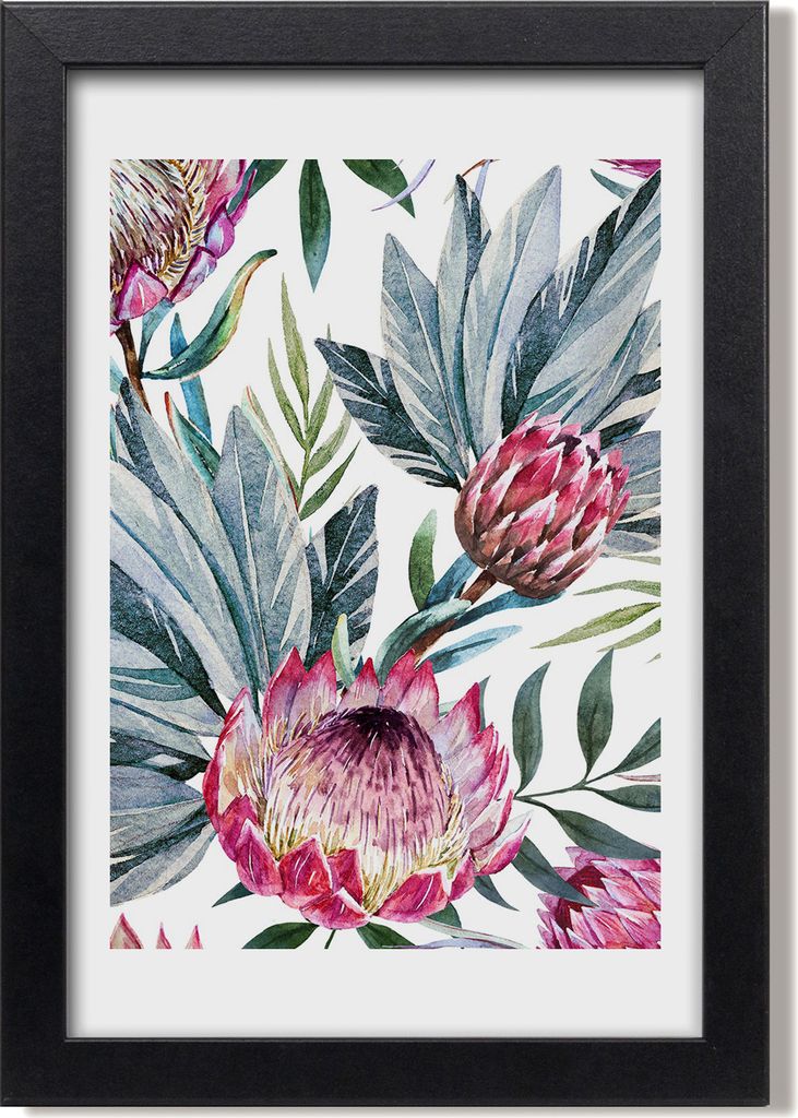 Bild 20x30 MDF-Rahmen, Wandkunst protea