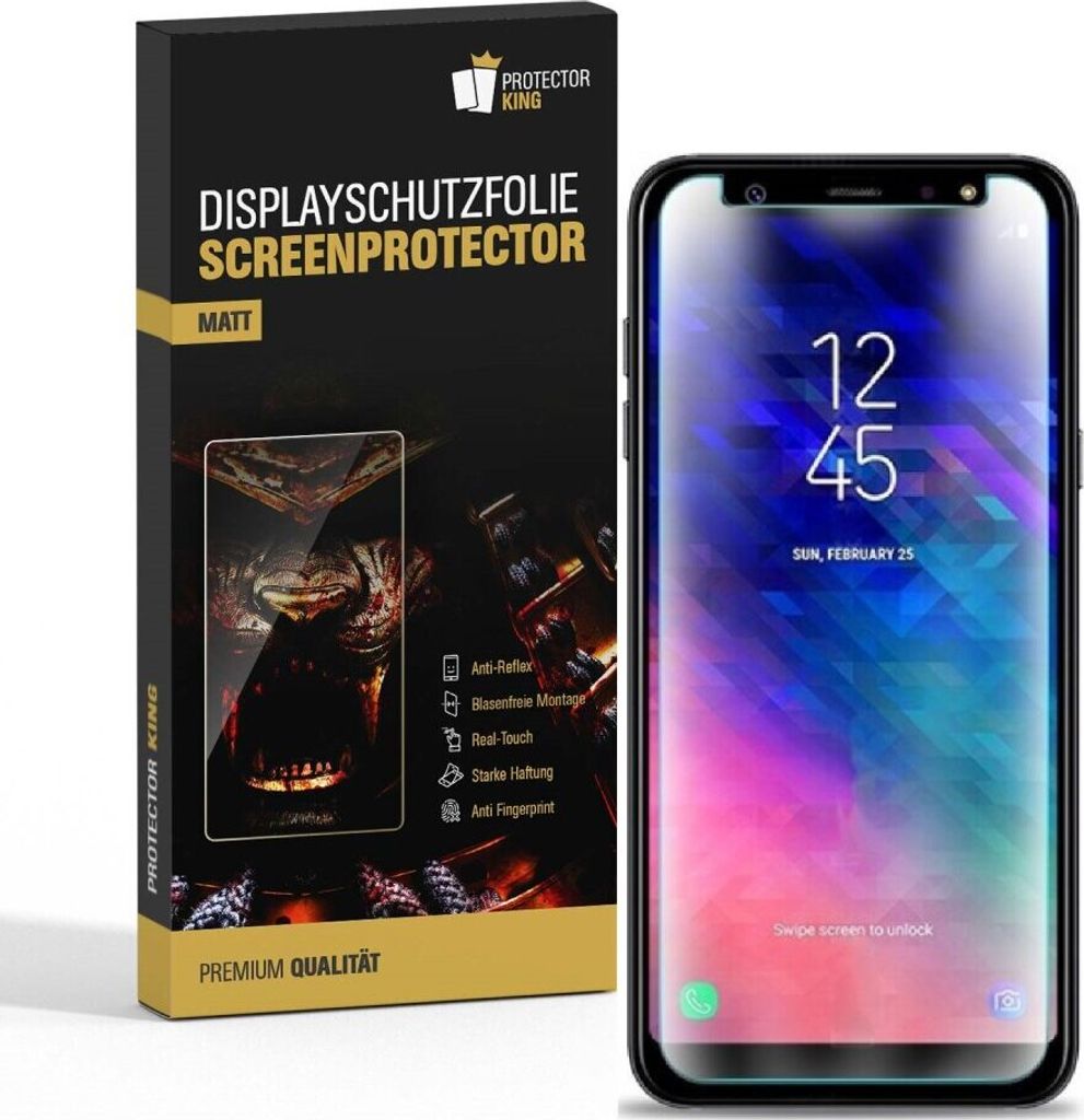 6x Displayschutzfolie für Samsung Galaxy A6 Plus ANTI-REFLEX Displayfolie MATT