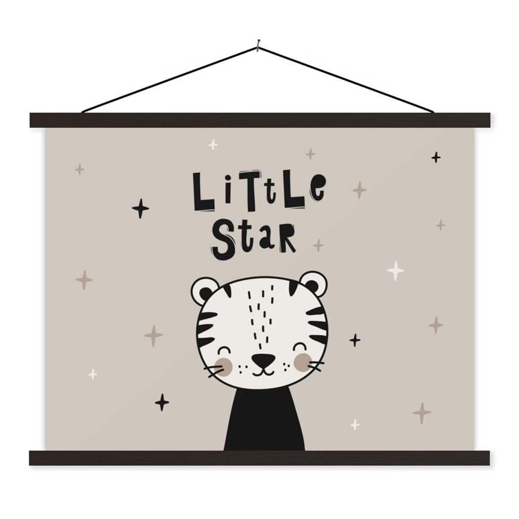 MuchoWow Textilposter Zitate - Kleiner Stern - Sprichwörter - Kinder - Baby - Jungen - Mädchen 40x30 cm mit schwarzem Rahmen - Dekorationen
