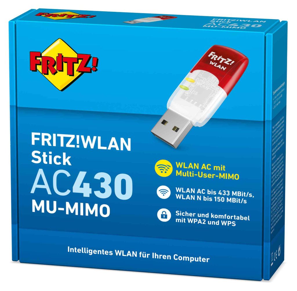 AVM FRITZ!WLAN USB Stick AC 430 MU-MIMO - Flexibles High Image du produit 