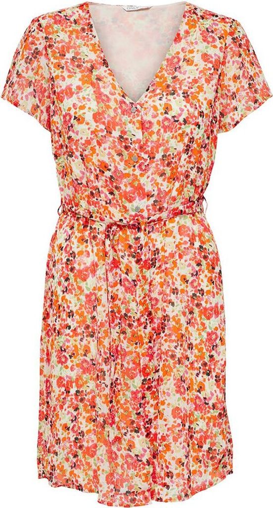 Only Lucie Fr Kurzarmkleid Orange S Frau Orange S