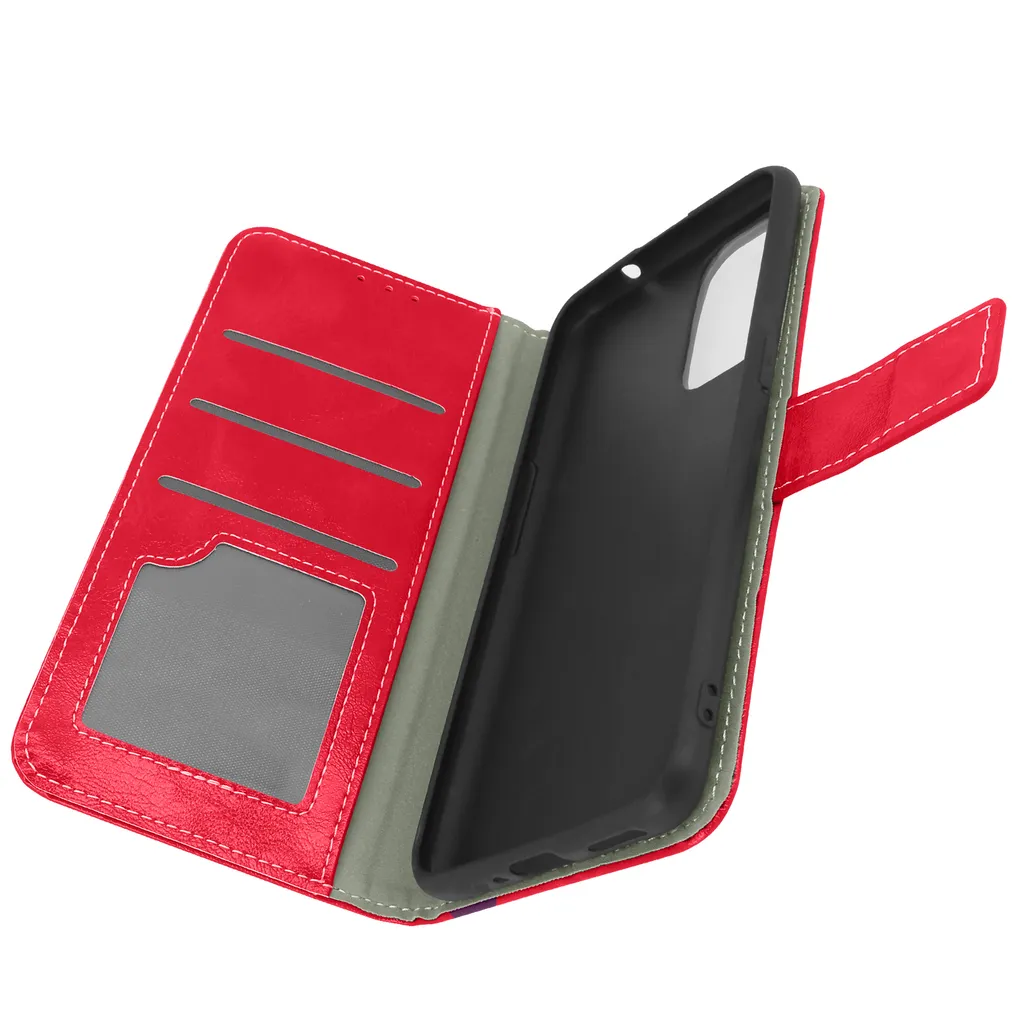 Custodia a Libro Rosso Intenso Oppo Find X3 Neo: Accessorio di Tendenza