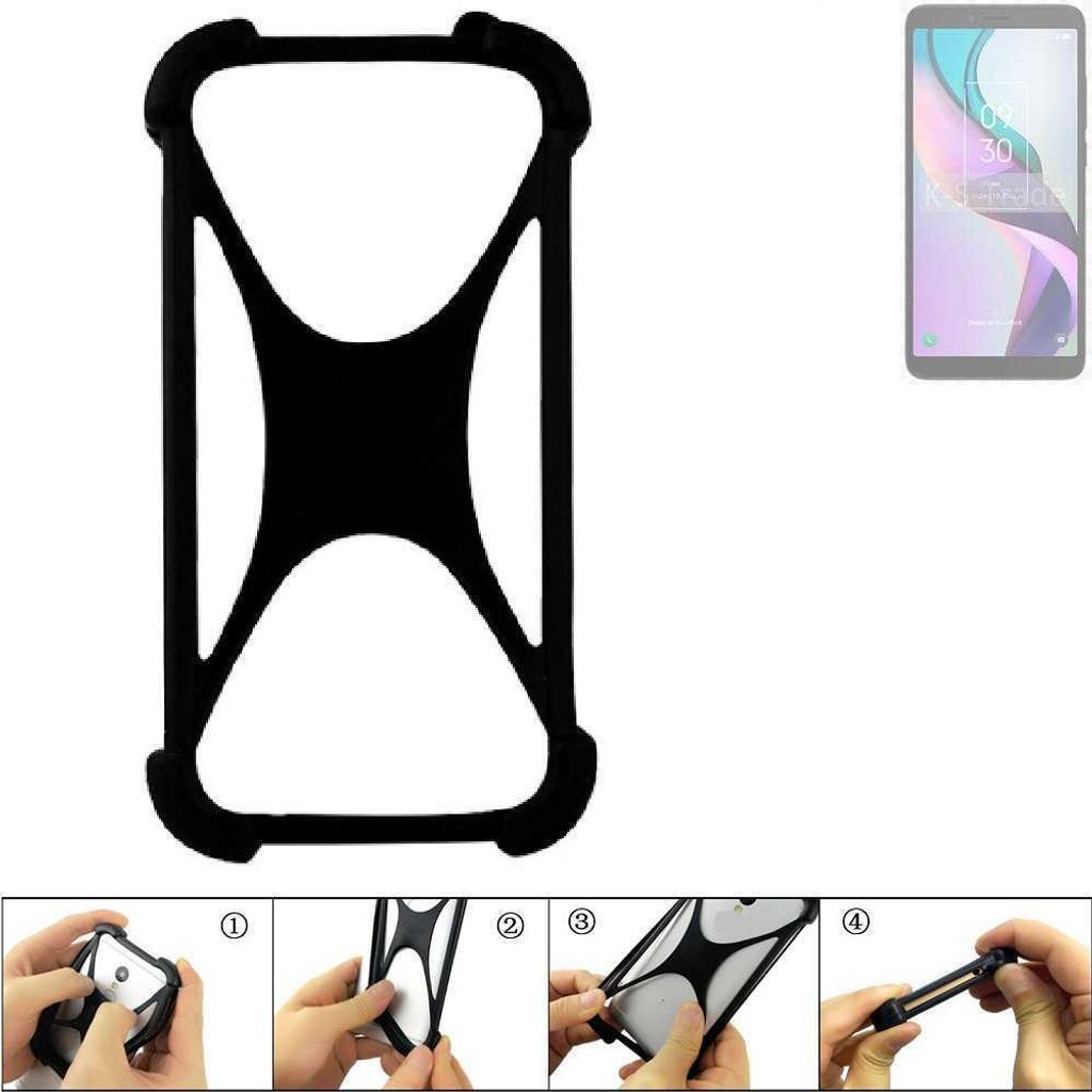 K-S-Trade Handy-Hülle Schutz-Hülle kompatibel mit TCL Ion X Silikon Bumper TPU Softcase Smartphone Stoßschutz, schwarz