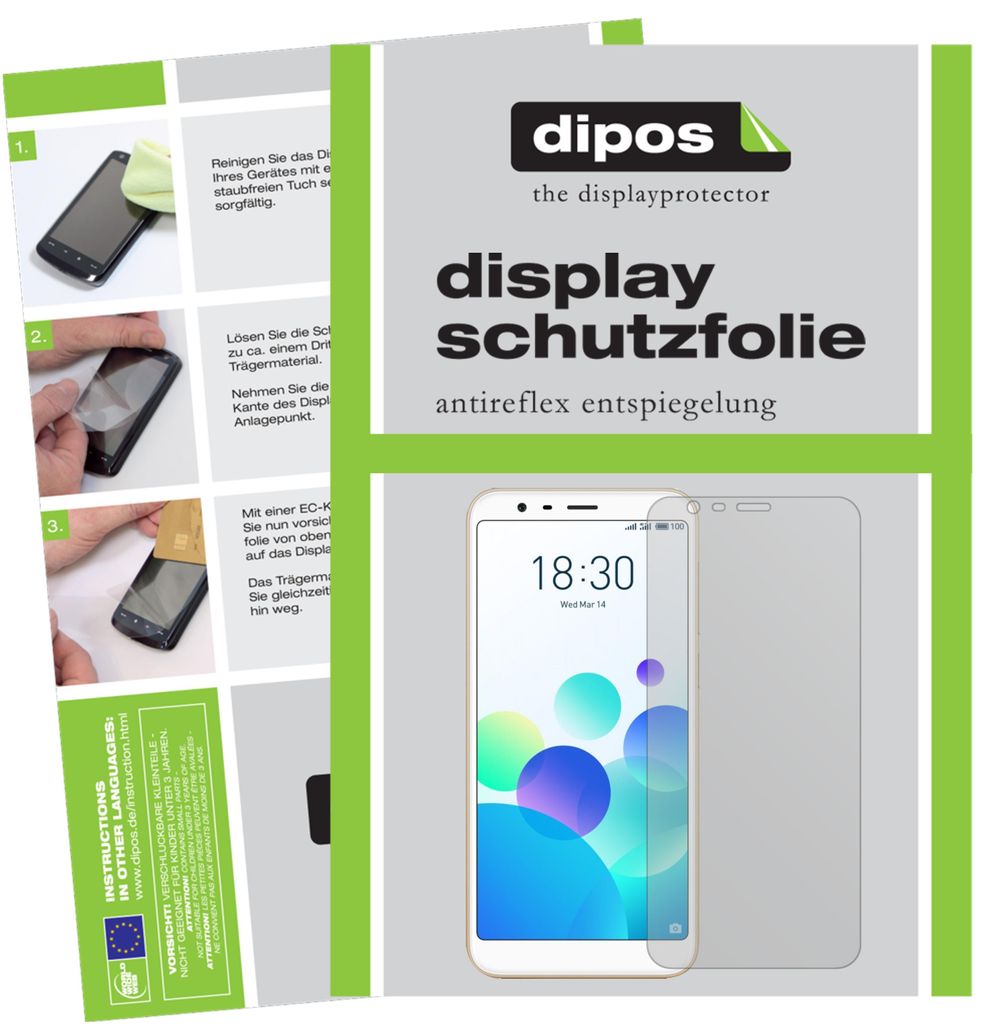 6x Schutzfolie für Meizu M8C matt Displayschutzfolie Folie Display Schutz dipos