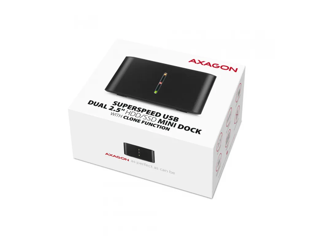 Station d'accueil pour disque dur 2.5 pouces USB 3.2 AXAGON Noir