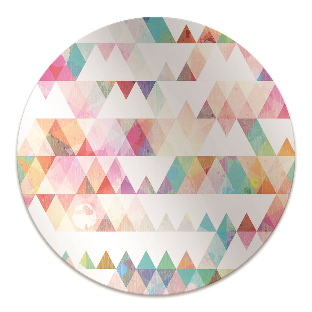 Rundmatte - Stuhlunterlage Bürostuhlunterlage - Rund Ø 100 cm - Bodenmatte - Fußmatte - Regenbogengeometrie.