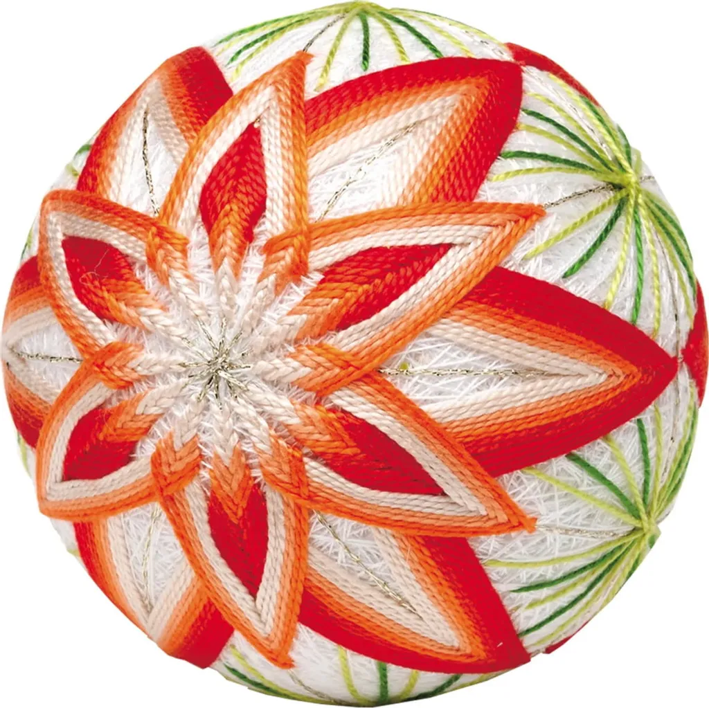 Kit Broderie Temari Olympus TM-6 Clematis Fleuri Blanc Fabriqué au Japon