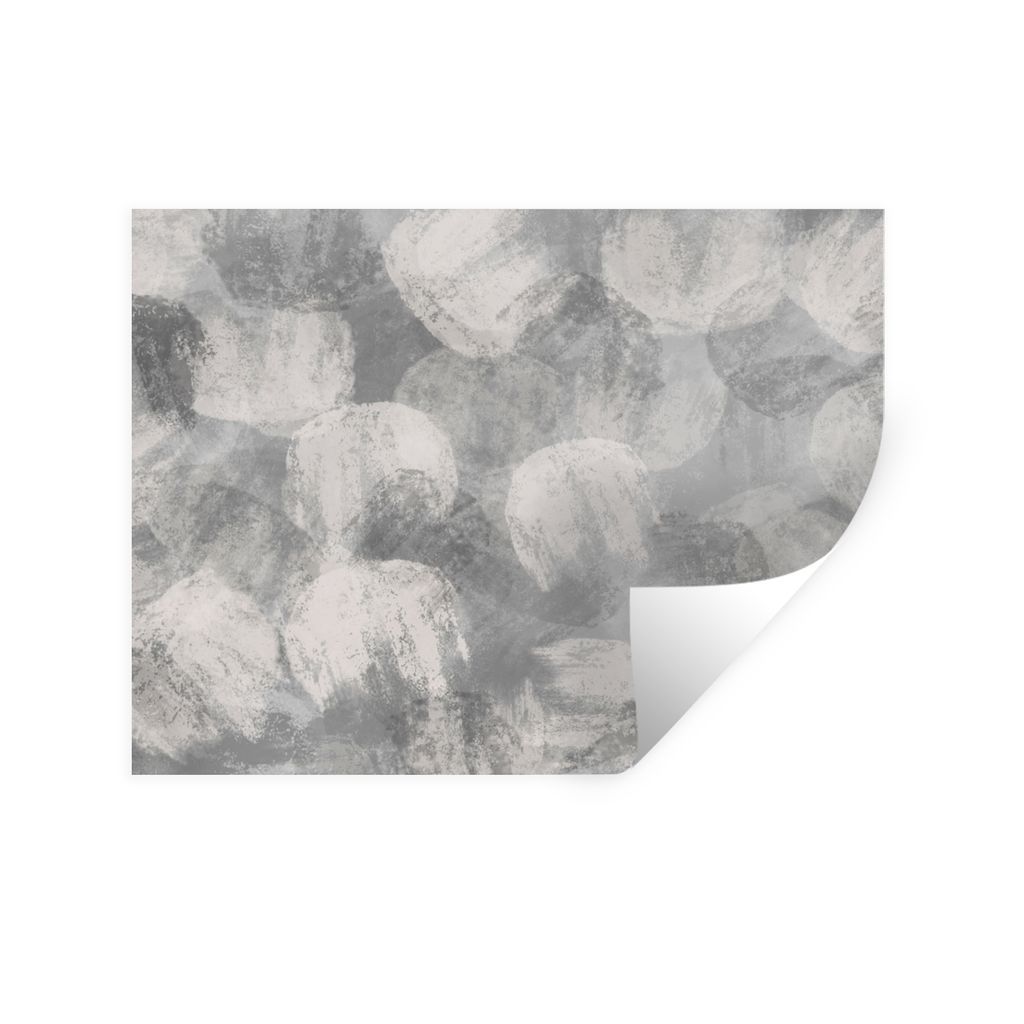 MuchoWow Wandtattoo Wandsticker Wandaufkleber Abstrakt - Farbe - Grau - Malerei 160x120 cm Selbstklebend und Repositionierbar - Selbstklebend - F...